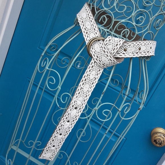 Boho Lace Belt or Purse Strap Embroidered Cloth - Picture 3 of 16